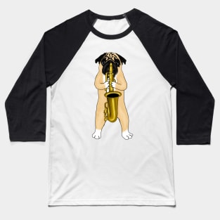 Dog Playing Saxophone Jazz Lovers Baseball T-Shirt
